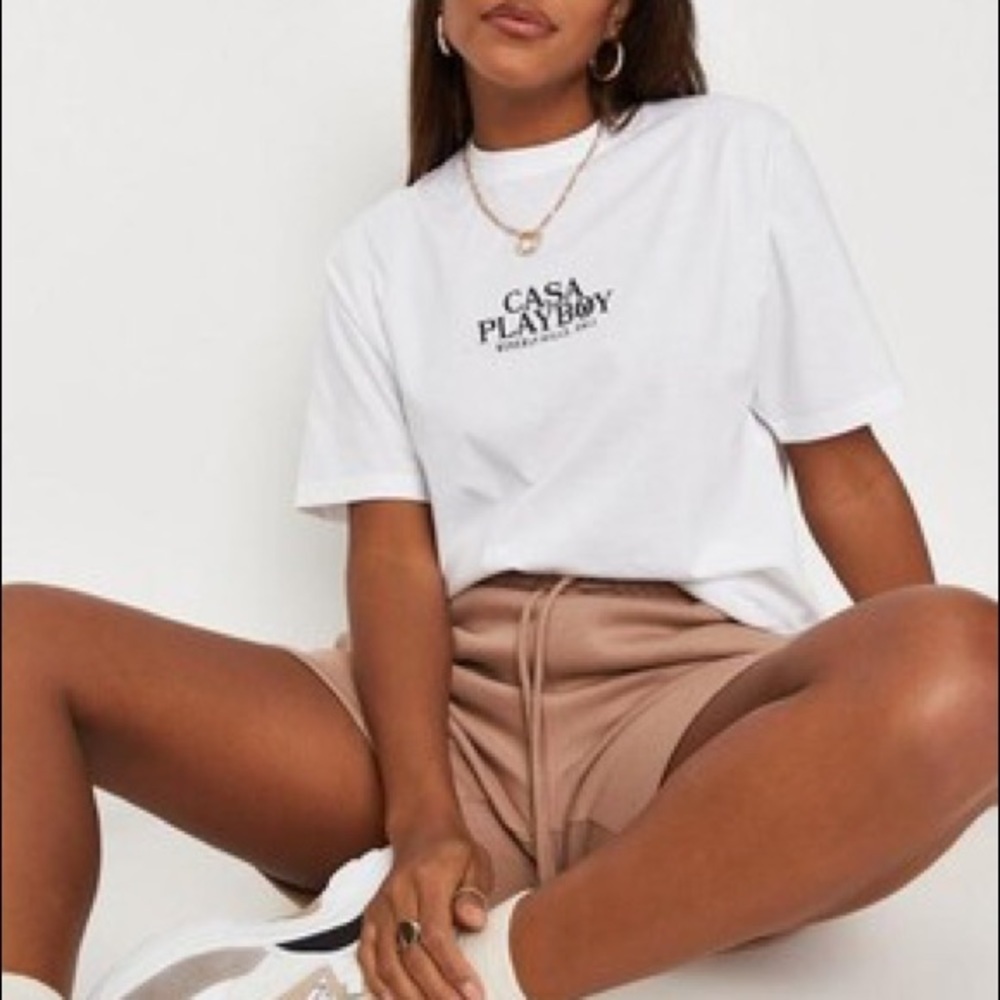 Playboy x Missguided White Casa Playboy Graphic T Shirt - Picture 5 of 5